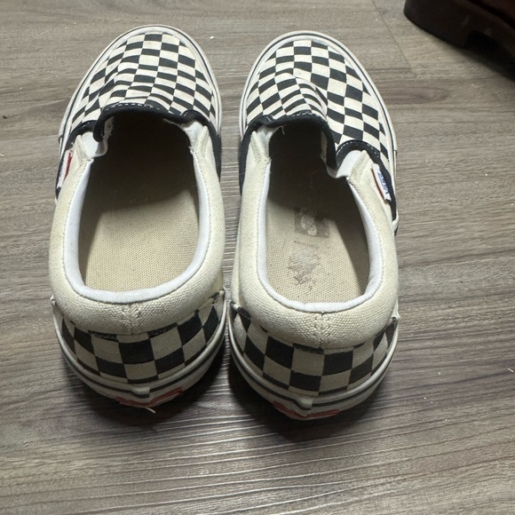 Vans Classic Chess Pattern Slip-On Canvas Shoes Black White - Picture 2 of 2